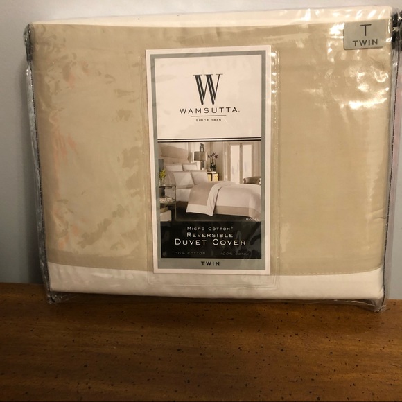 Wamsutta Bedding Nwt Twin Xl Duvet Cover Reversible Whitetaupe Txl